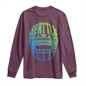 Seattle Northwest Fan Pride Long Sleeve Shirt Vintage Football Helmet Sports Graphic