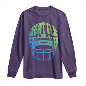 Seattle Northwest Fan Pride Long Sleeve Shirt Vintage Football Helmet Sports Graphic