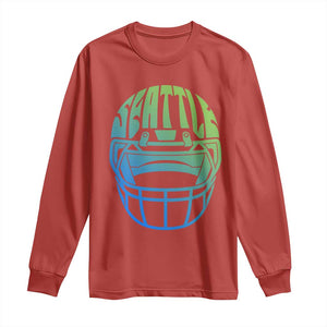 Seattle Northwest Fan Pride Long Sleeve Shirt Vintage Football Helmet Sports Graphic