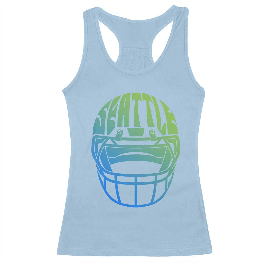 Seattle Northwest Fan Pride Racerback Tank Top Vintage Football Helmet Sports Graphic