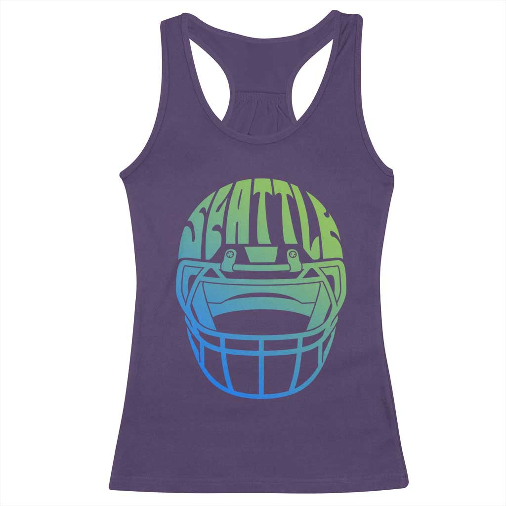 Seattle Northwest Fan Pride Racerback Tank Top Vintage Football Helmet Sports Graphic