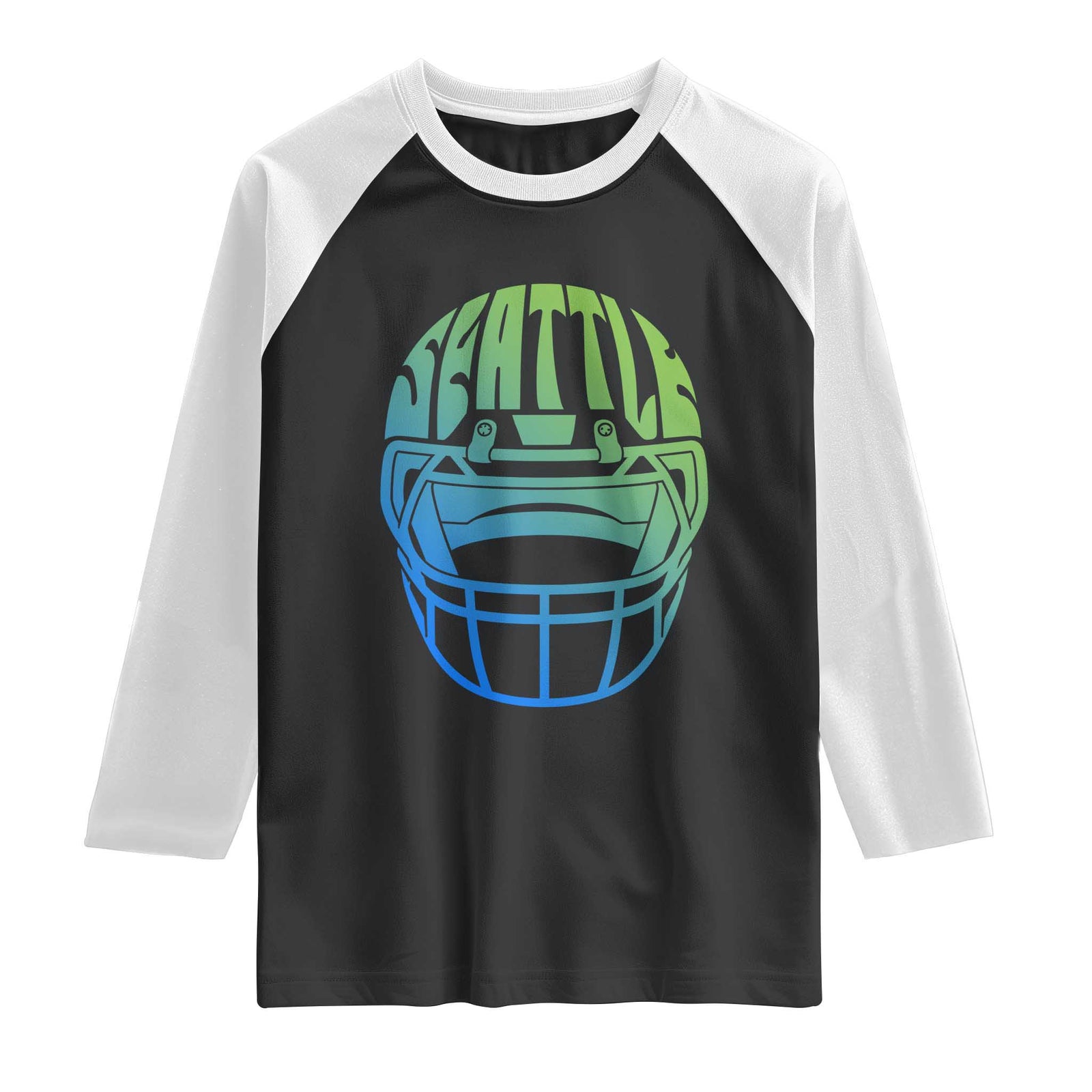 Seattle Northwest Fan Pride Raglan Shirt Vintage Football Helmet Sports Graphic TS12 Black White Print Your Wear