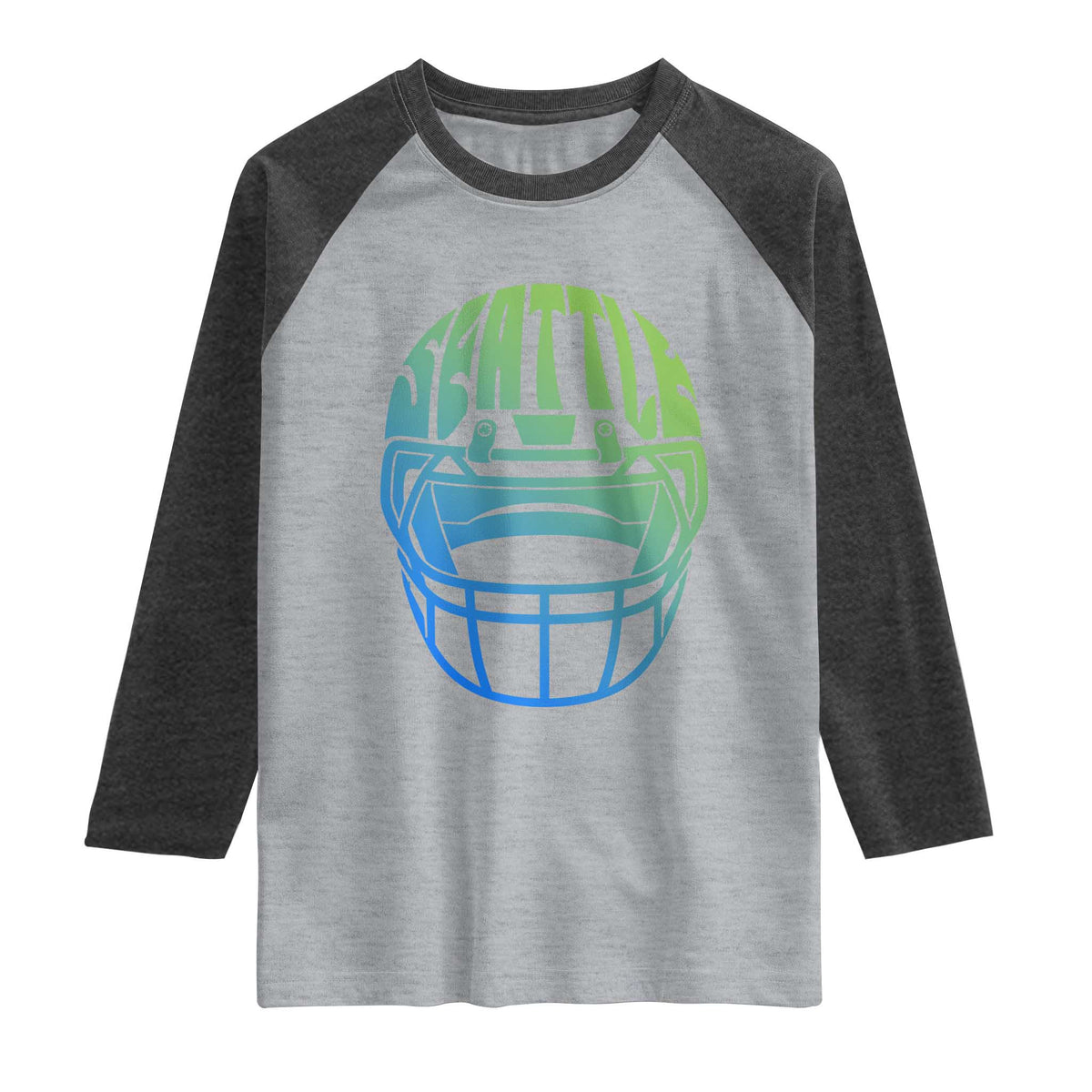 Seattle Northwest Fan Pride Raglan Shirt Vintage Football Helmet Sports Graphic