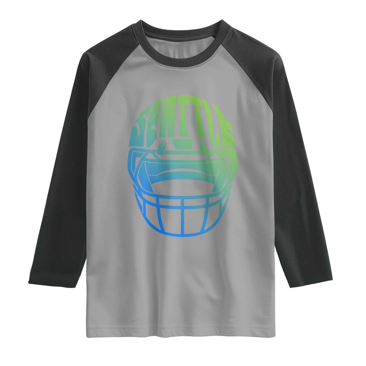 Seattle Northwest Fan Pride Raglan Shirt Vintage Football Helmet Sports Graphic