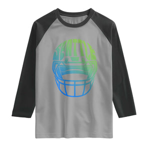 Seattle Northwest Fan Pride Raglan Shirt Vintage Football Helmet Sports Graphic