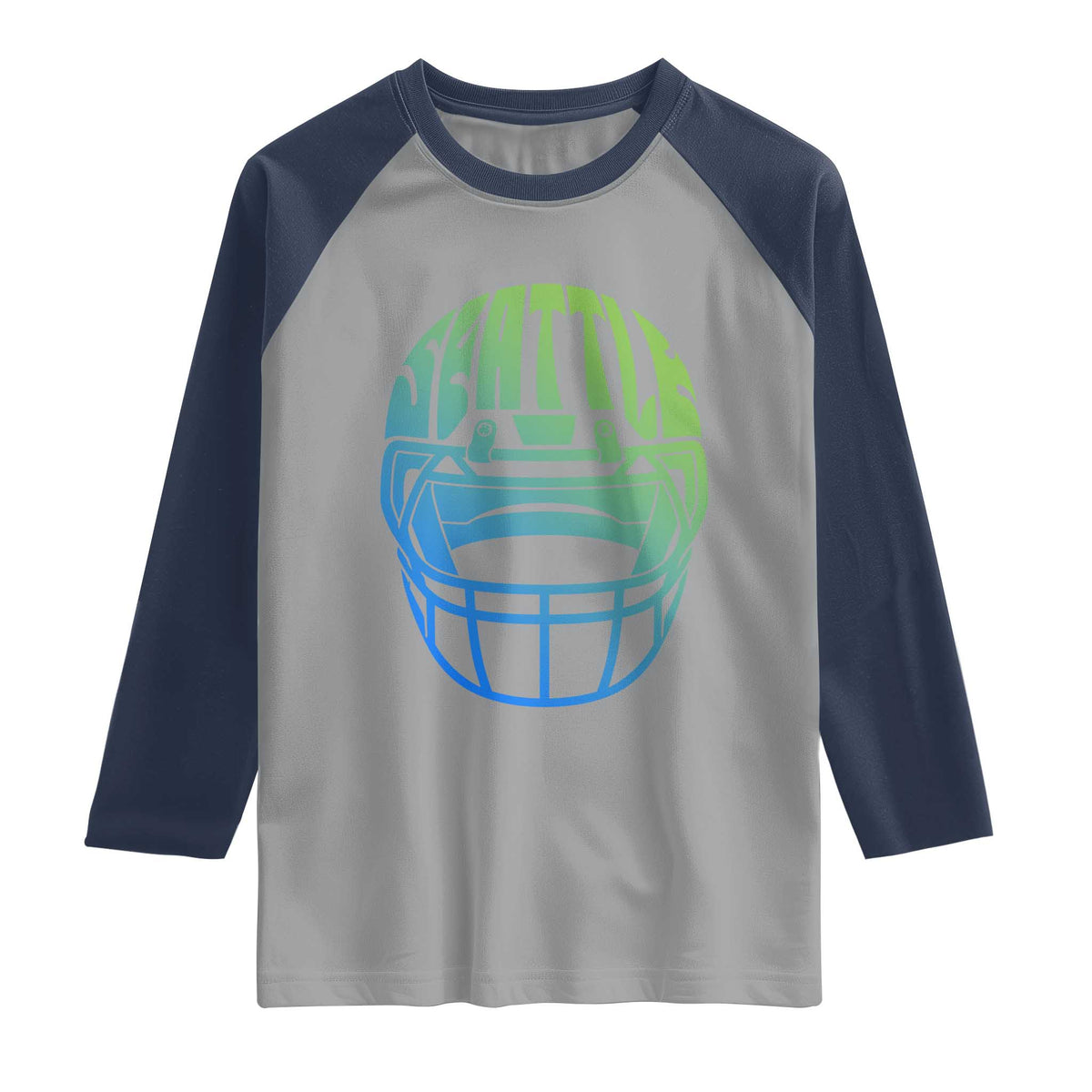 Seattle Northwest Fan Pride Raglan Shirt Vintage Football Helmet Sports Graphic