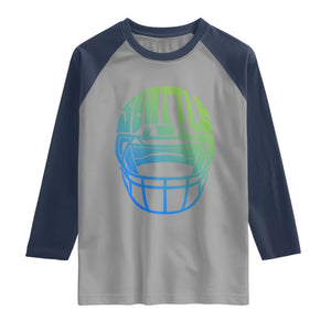 Seattle Northwest Fan Pride Raglan Shirt Vintage Football Helmet Sports Graphic