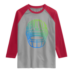 Seattle Northwest Fan Pride Raglan Shirt Vintage Football Helmet Sports Graphic