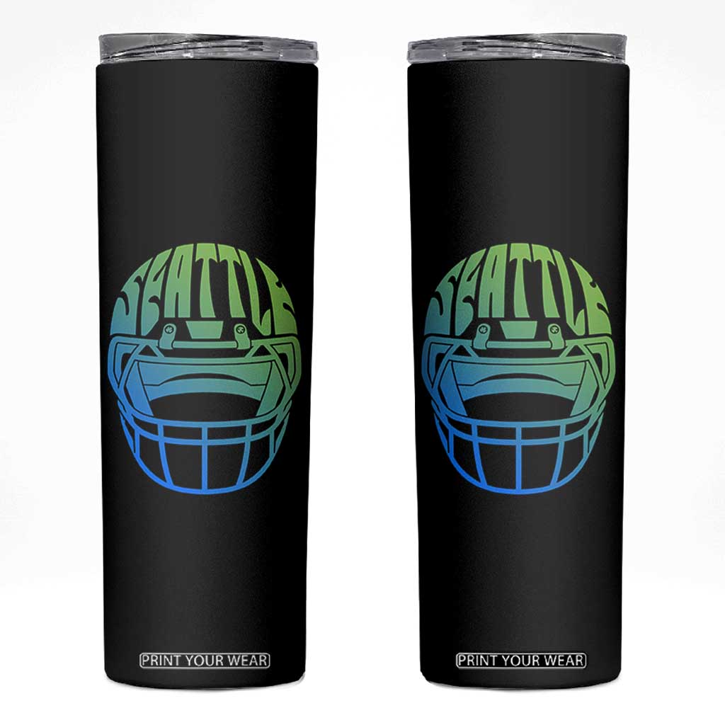 Seattle Northwest Fan Pride Skinny Tumbler Vintage Football Helmet Sports Graphic TS12 Black Print Your Wear