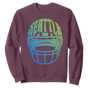 Seattle Northwest Fan Pride Sweatshirt Vintage Football Helmet Sports Graphic