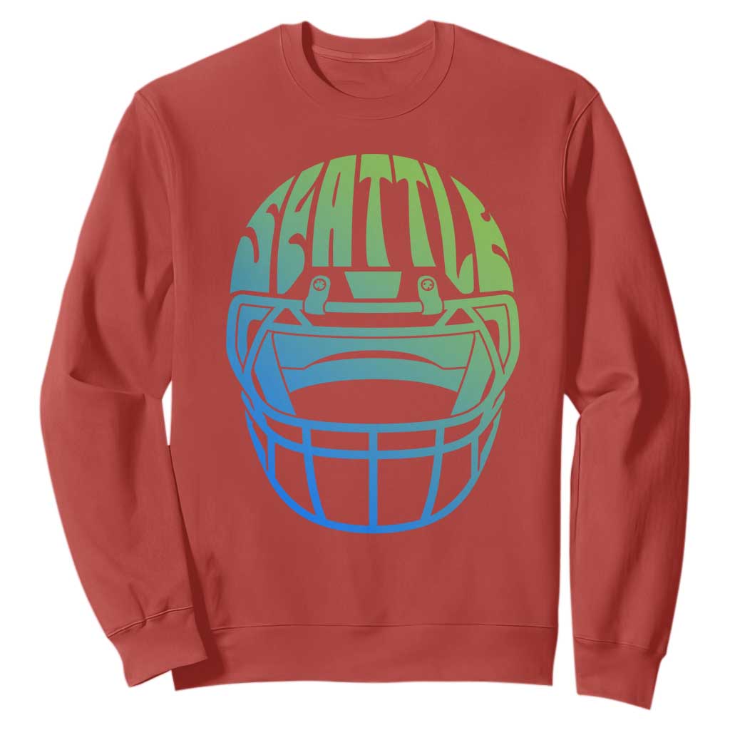 Seattle Northwest Fan Pride Sweatshirt Vintage Football Helmet Sports Graphic