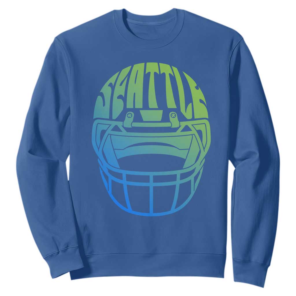 Seattle Northwest Fan Pride Sweatshirt Vintage Football Helmet Sports Graphic TS12 Royal Blue Print Your Wear