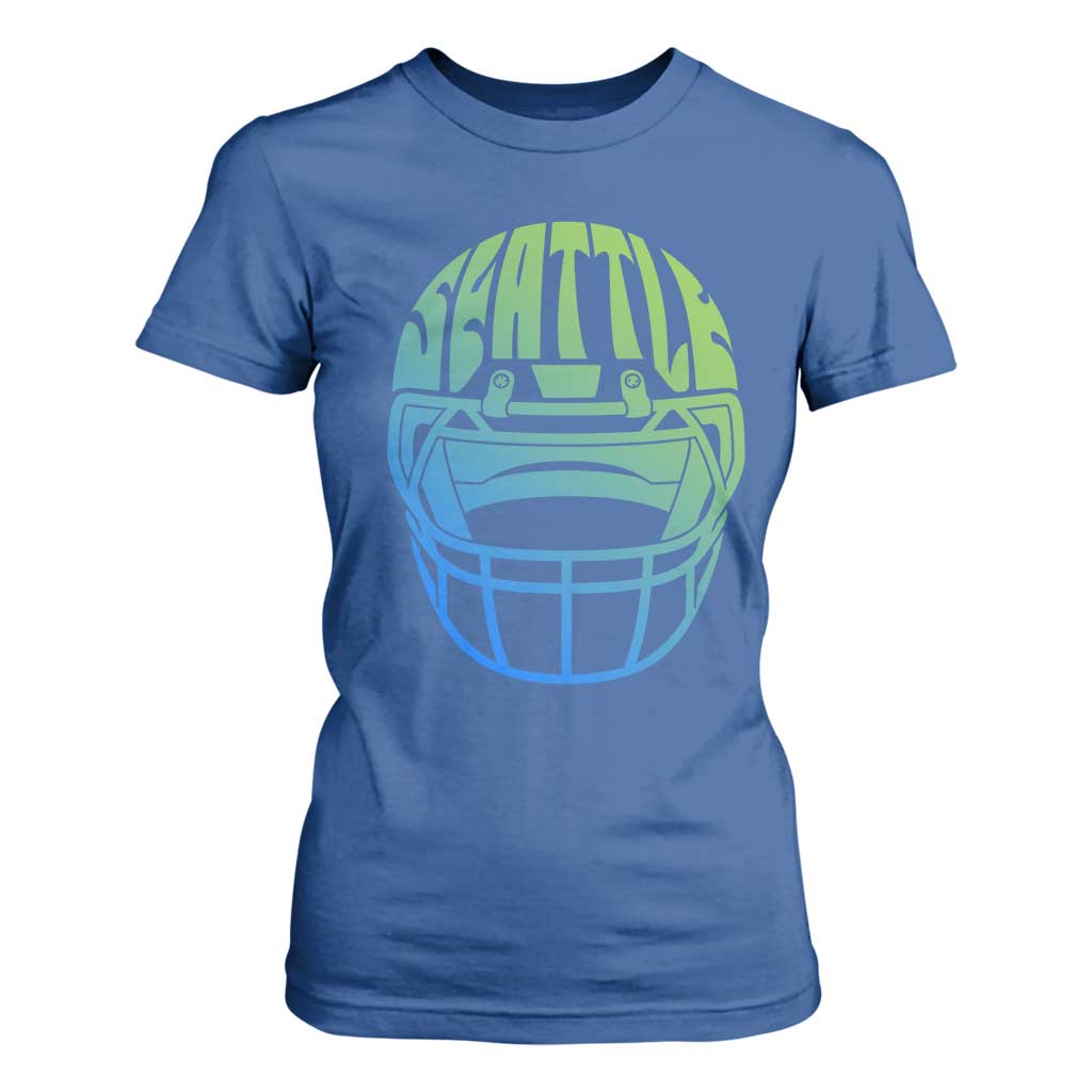 Seattle Northwest Fan Pride T Shirt For Women Vintage Football Helmet Sports Graphic