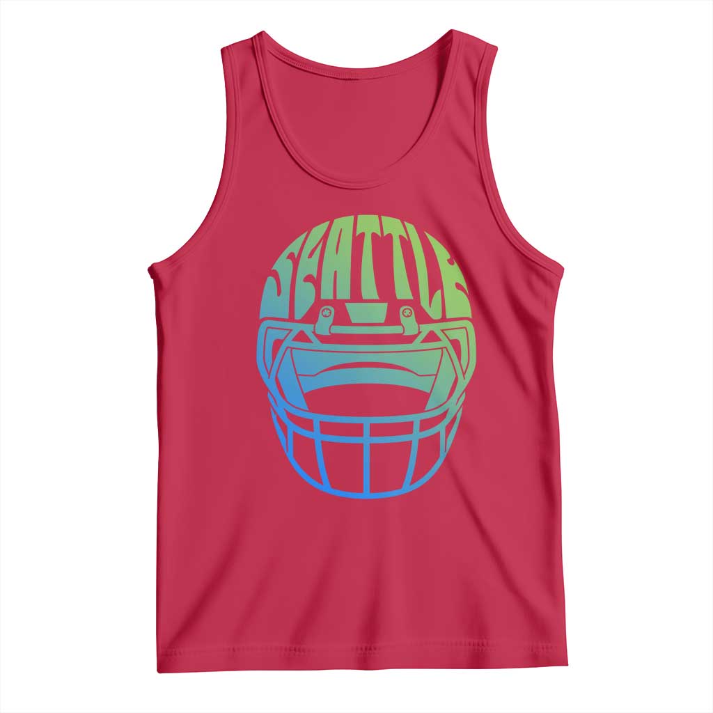 Seattle Northwest Fan Pride Tank Top Vintage Football Helmet Sports Graphic
