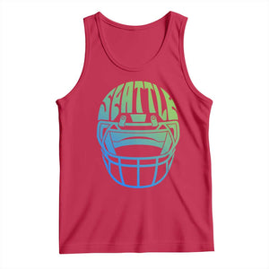 Seattle Northwest Fan Pride Tank Top Vintage Football Helmet Sports Graphic