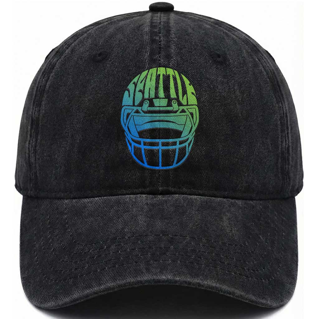 Seattle Northwest Fan Pride Washed Cotton Baseball Cap Vintage Football Helmet Sports Graphic TS12 Print Your Wear