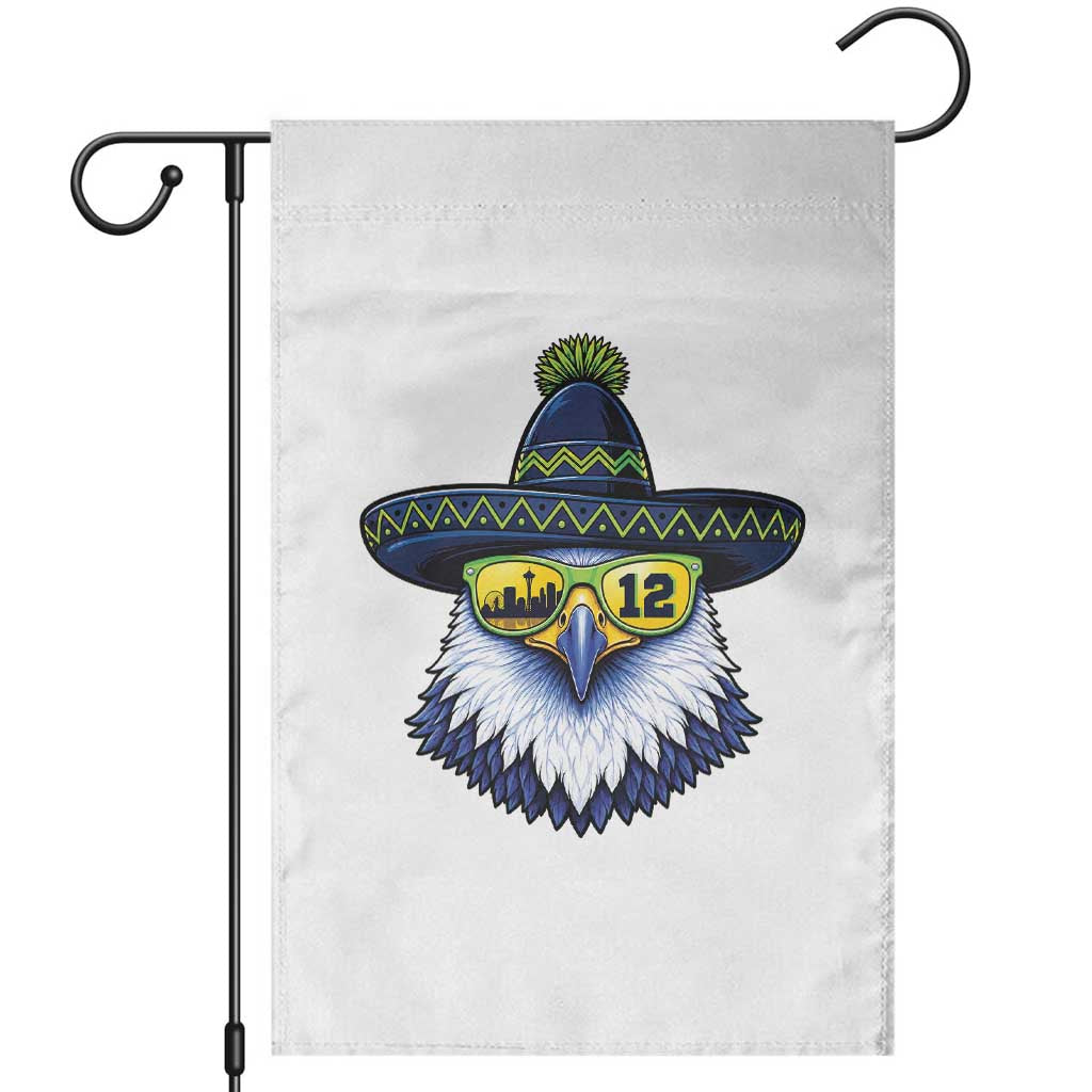 Sombrero Eagle With Neon Skyline Sunglasses Garden Flag Emerald City Pride TS12 White Print Your Wear