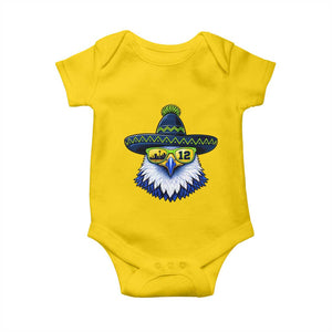 Sombrero Eagle With Neon Skyline Sunglasses Baby Onesie Emerald City Pride