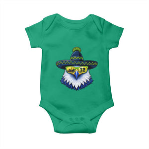 Sombrero Eagle With Neon Skyline Sunglasses Baby Onesie Emerald City Pride