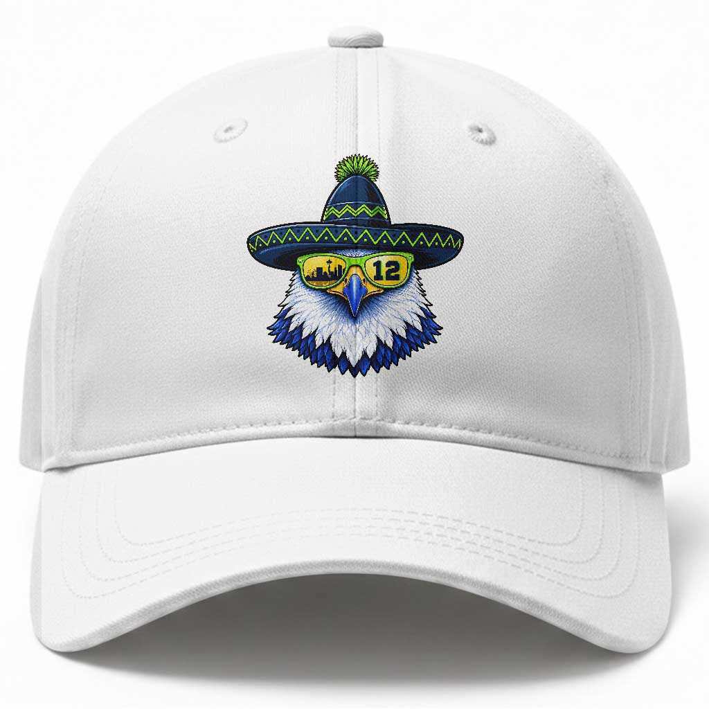 Sombrero Eagle With Neon Skyline Sunglasses Baseball Cap Emerald City Pride TS12 Print Your Wear