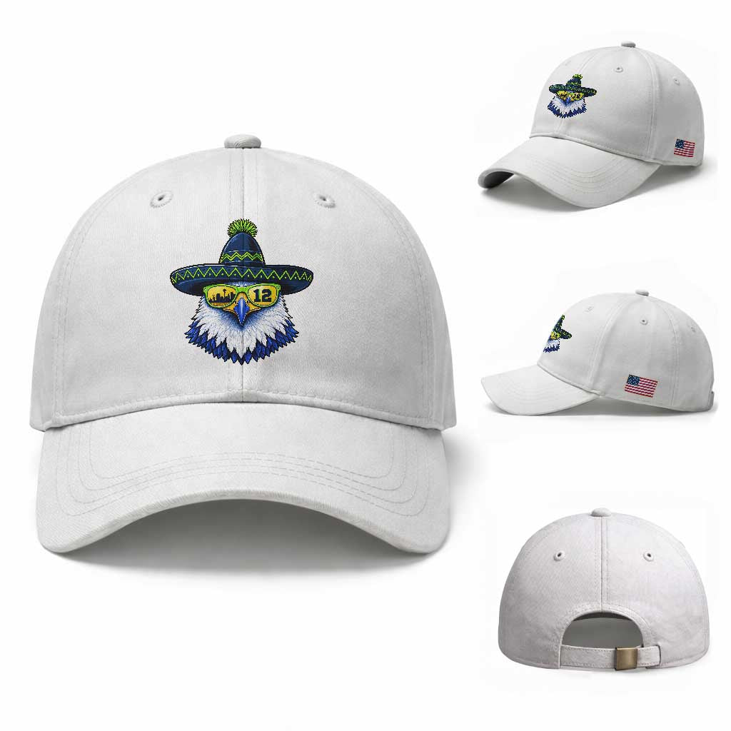 Sombrero Eagle With Neon Skyline Sunglasses Baseball Cap Emerald City Pride