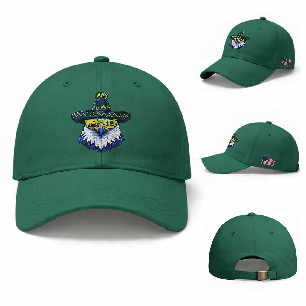 Sombrero Eagle With Neon Skyline Sunglasses Baseball Cap Emerald City Pride