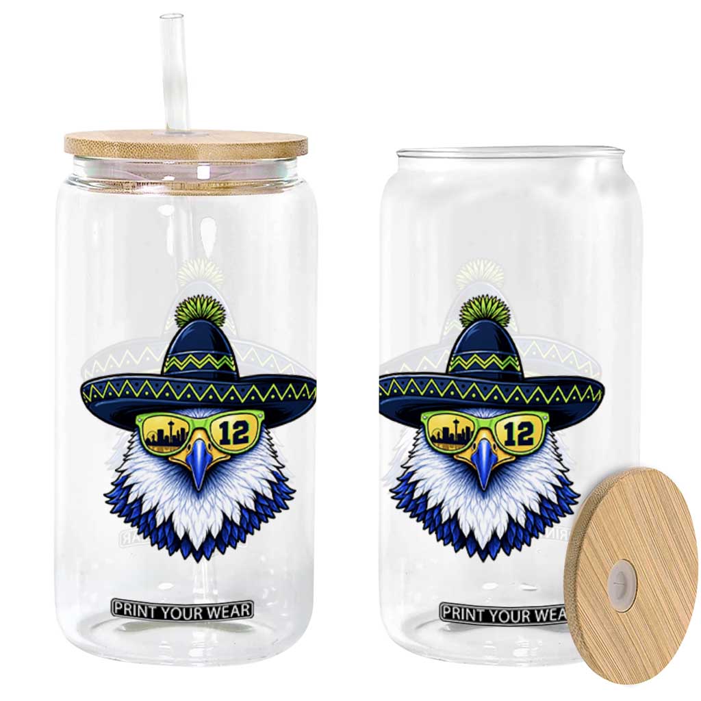 Sombrero Eagle With Neon Skyline Sunglasses Glass Can Emerald City Pride