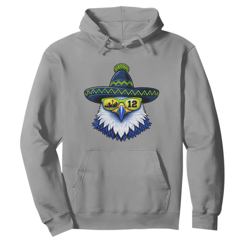 Sombrero Eagle With Neon Skyline Sunglasses Hoodie Emerald City Pride