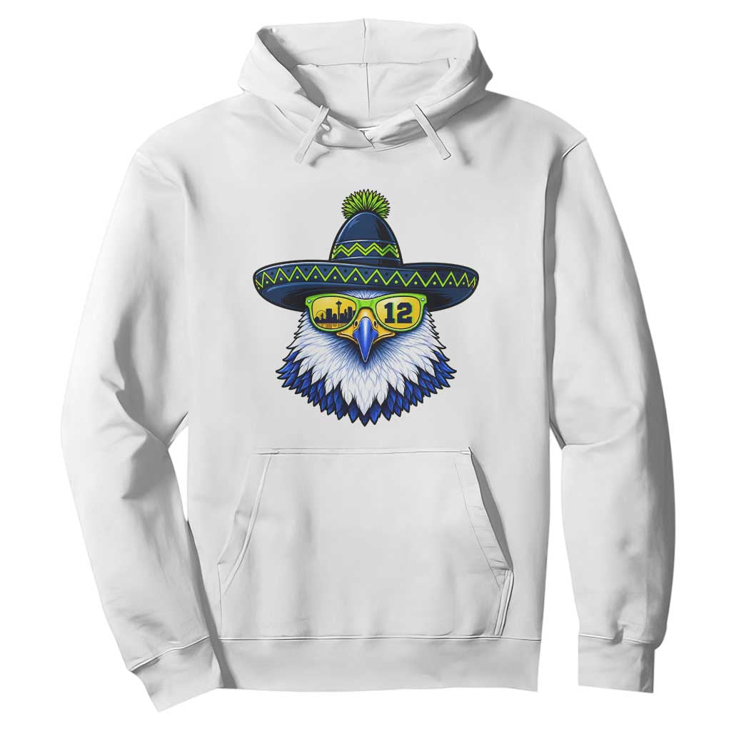 Sombrero Eagle With Neon Skyline Sunglasses Hoodie Emerald City Pride TS12 White Print Your Wear