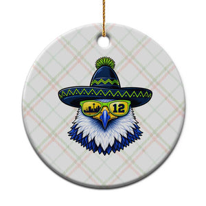 Sombrero Eagle With Neon Skyline Sunglasses Ceramic Ornament Emerald City Pride