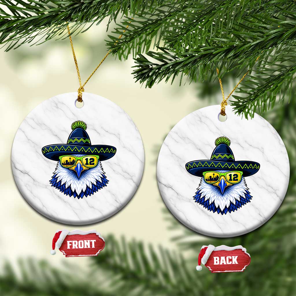 Sombrero Eagle With Neon Skyline Sunglasses Ceramic Ornament Emerald City Pride TS12 1pc White Marble Print Your Wear