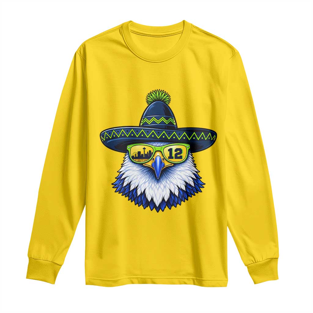 Sombrero Eagle With Neon Skyline Sunglasses Long Sleeve Shirt Emerald City Pride