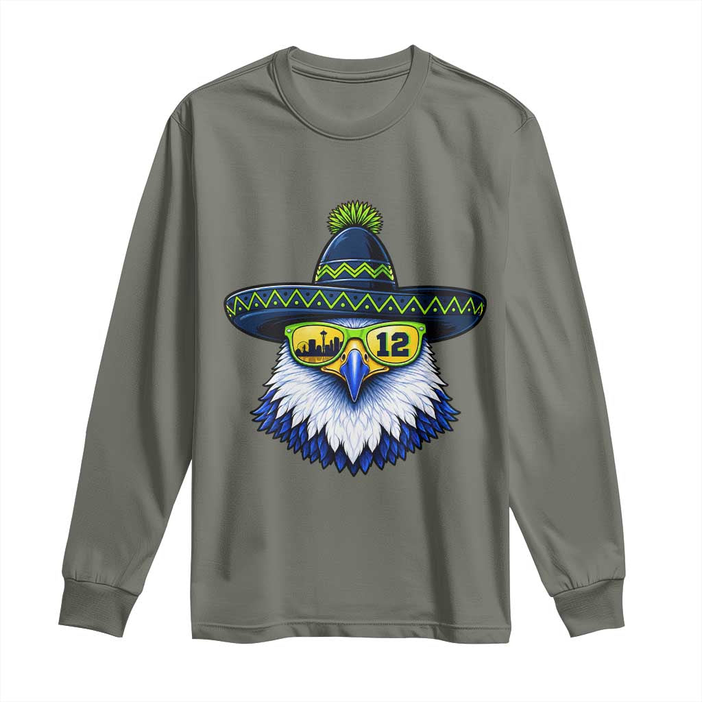 Sombrero Eagle With Neon Skyline Sunglasses Long Sleeve Shirt Emerald City Pride