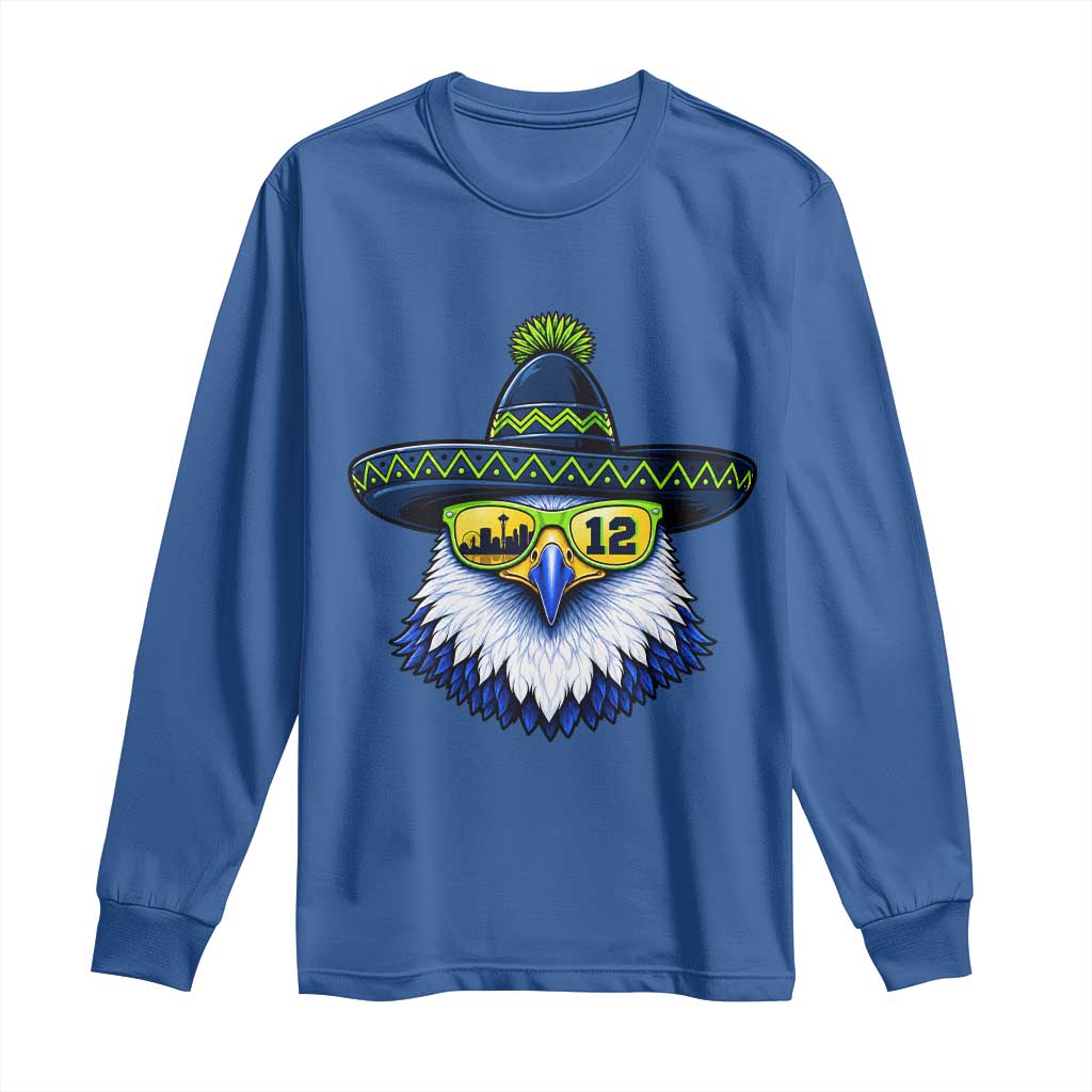 Sombrero Eagle With Neon Skyline Sunglasses Long Sleeve Shirt Emerald City Pride