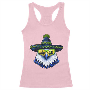 Sombrero Eagle With Neon Skyline Sunglasses Racerback Tank Top Emerald City Pride