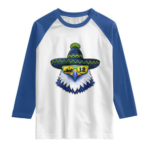 Sombrero Eagle With Neon Skyline Sunglasses Raglan Shirt Emerald City Pride
