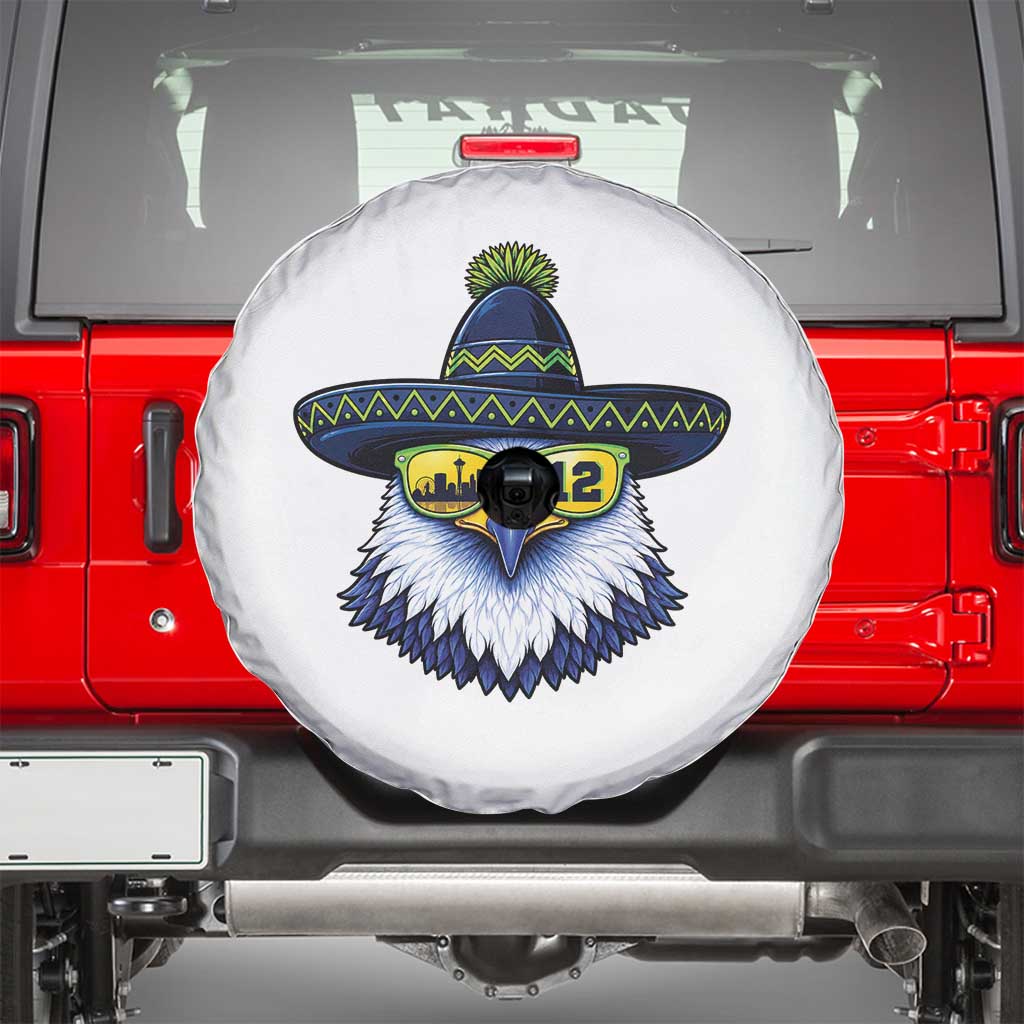Sombrero Eagle With Neon Skyline Sunglasses Spare Tire Cover Emerald City Pride