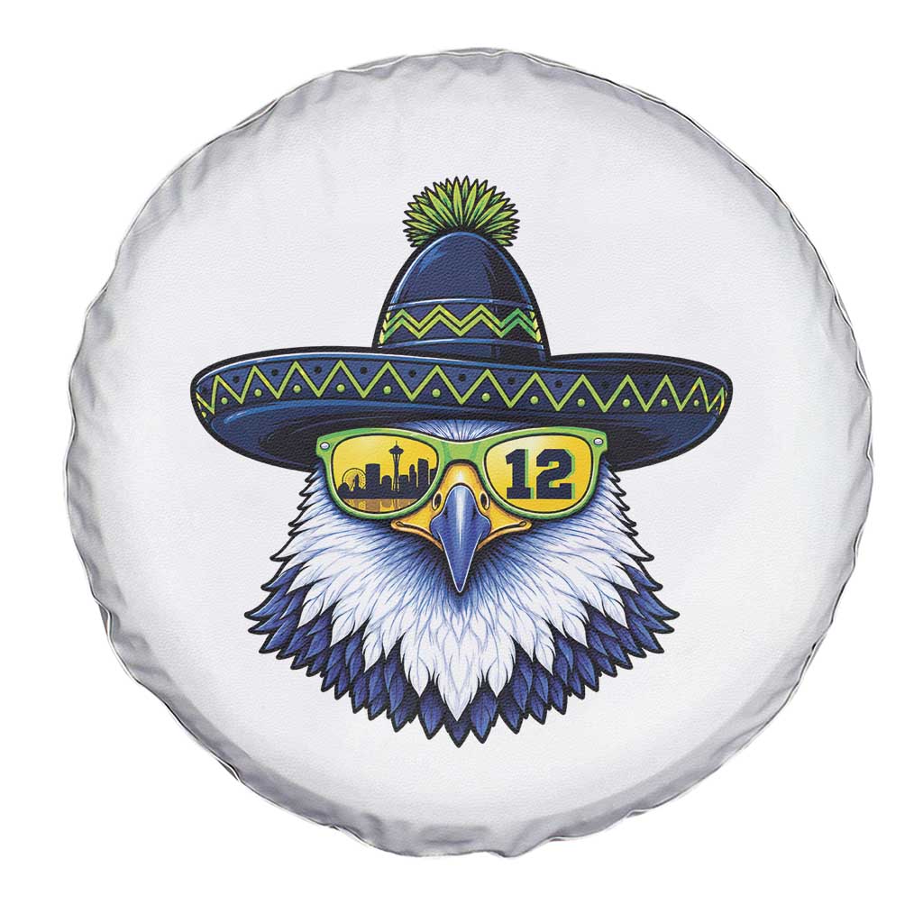 Sombrero Eagle With Neon Skyline Sunglasses Spare Tire Cover Emerald City Pride