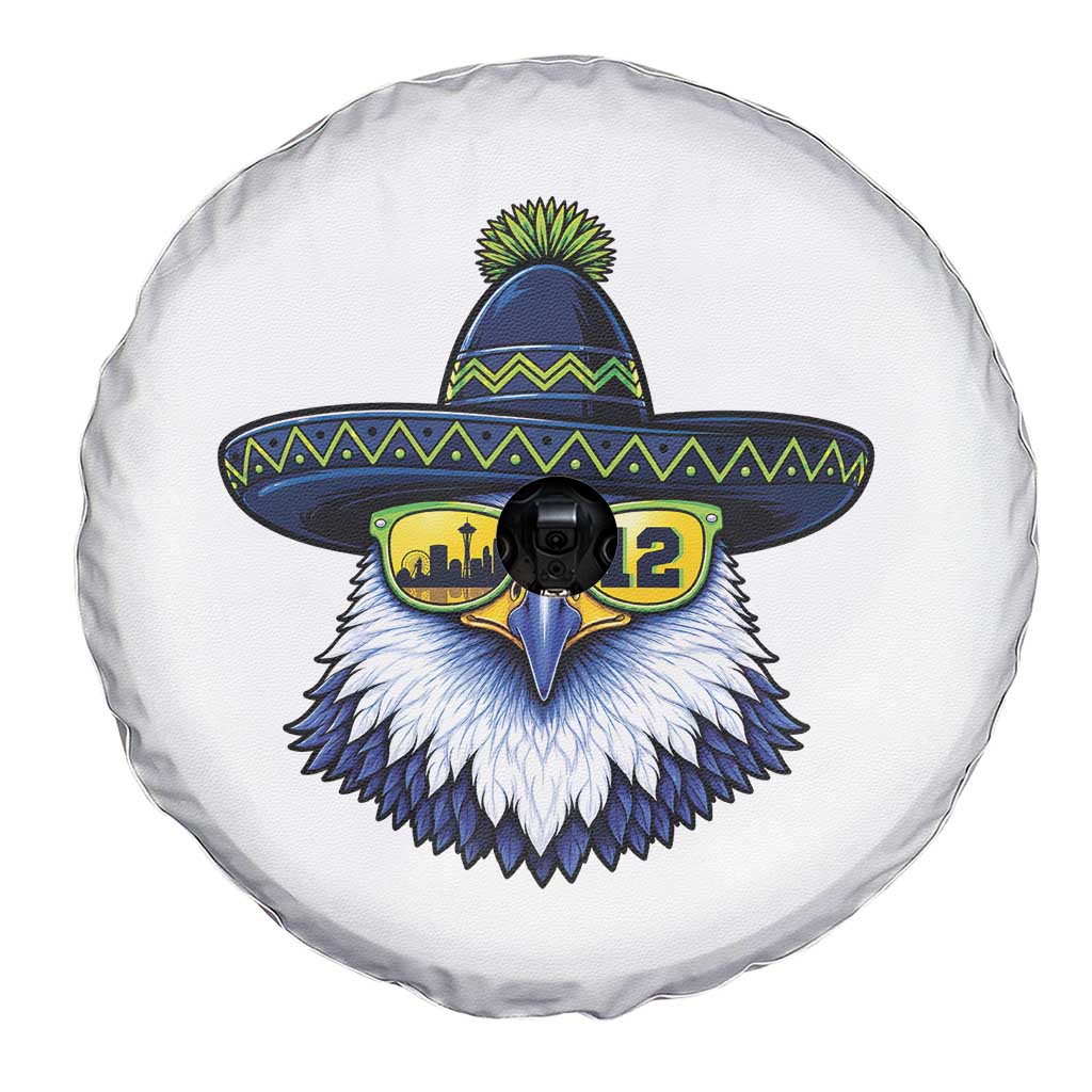 Sombrero Eagle With Neon Skyline Sunglasses Spare Tire Cover Emerald City Pride