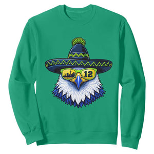 Sombrero Eagle With Neon Skyline Sunglasses Sweatshirt Emerald City Pride