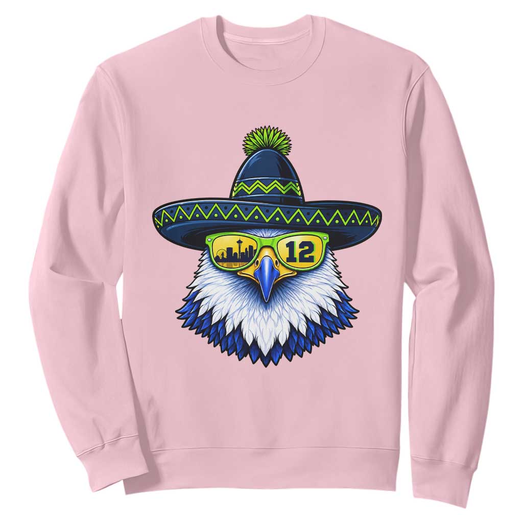Sombrero Eagle With Neon Skyline Sunglasses Sweatshirt Emerald City Pride