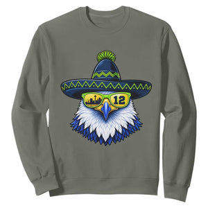 Sombrero Eagle With Neon Skyline Sunglasses Sweatshirt Emerald City Pride