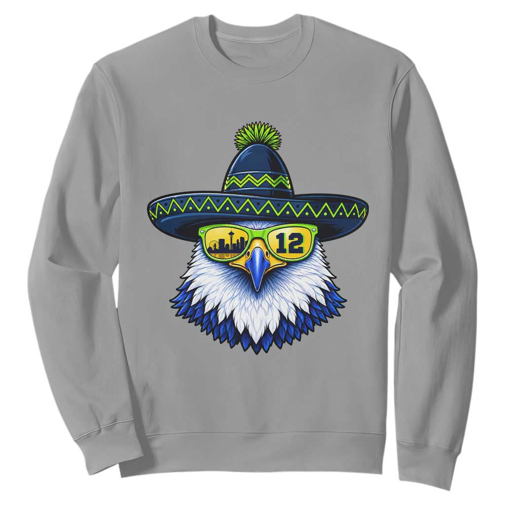 Sombrero Eagle With Neon Skyline Sunglasses Sweatshirt Emerald City Pride