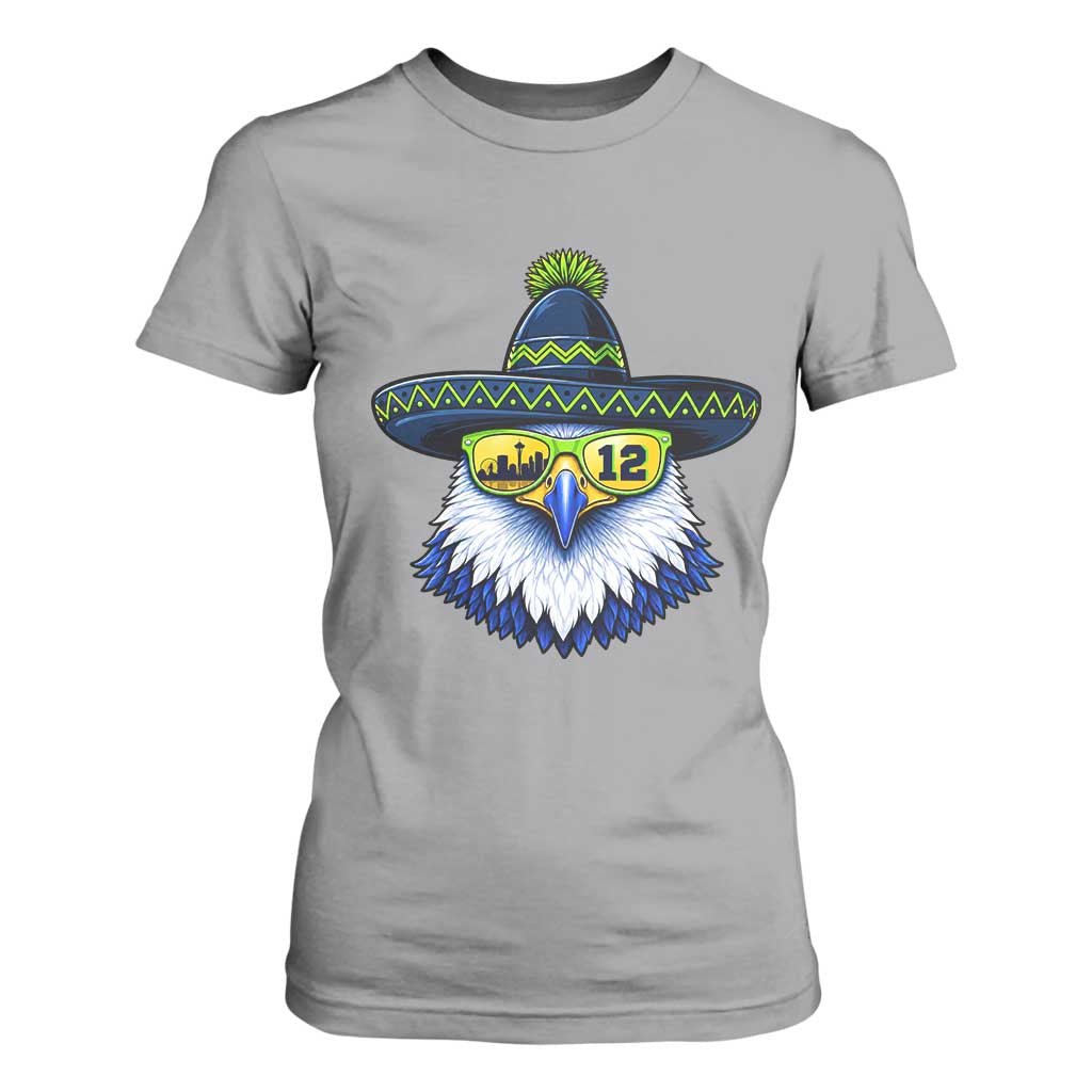 Sombrero Eagle With Neon Skyline Sunglasses T Shirt For Women Emerald City Pride