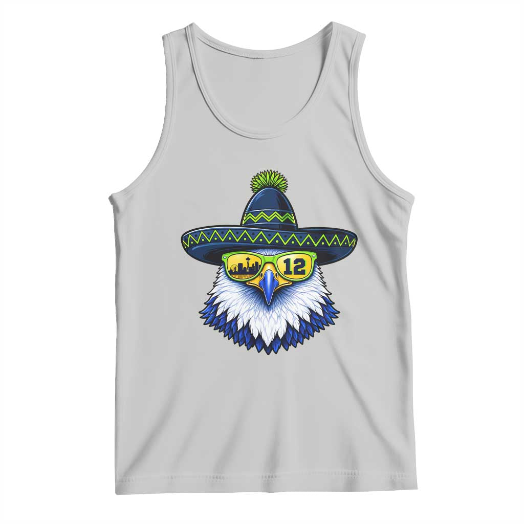 Sombrero Eagle With Neon Skyline Sunglasses Tank Top Emerald City Pride