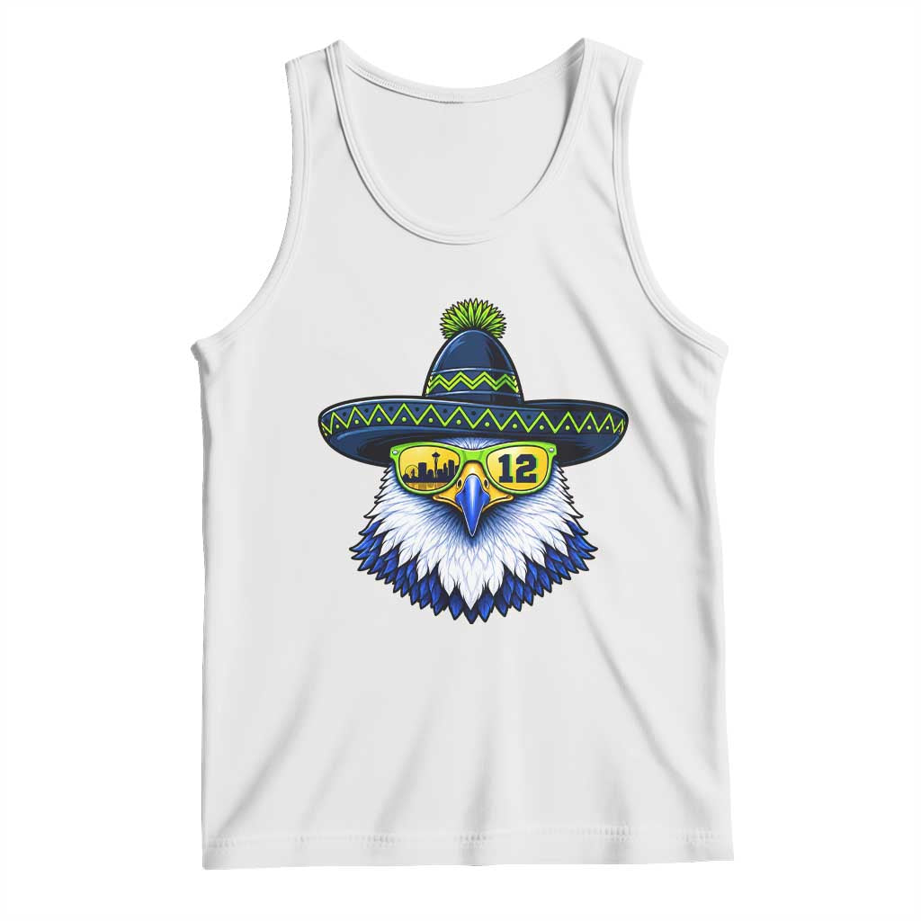 Sombrero Eagle With Neon Skyline Sunglasses Tank Top Emerald City Pride TS12 White Print Your Wear