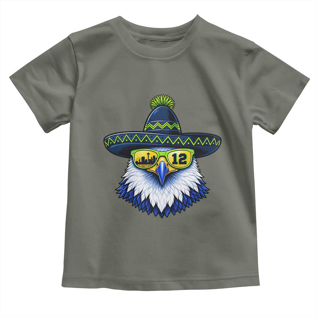 Sombrero Eagle With Neon Skyline Sunglasses Toddler T Shirt Emerald City Pride