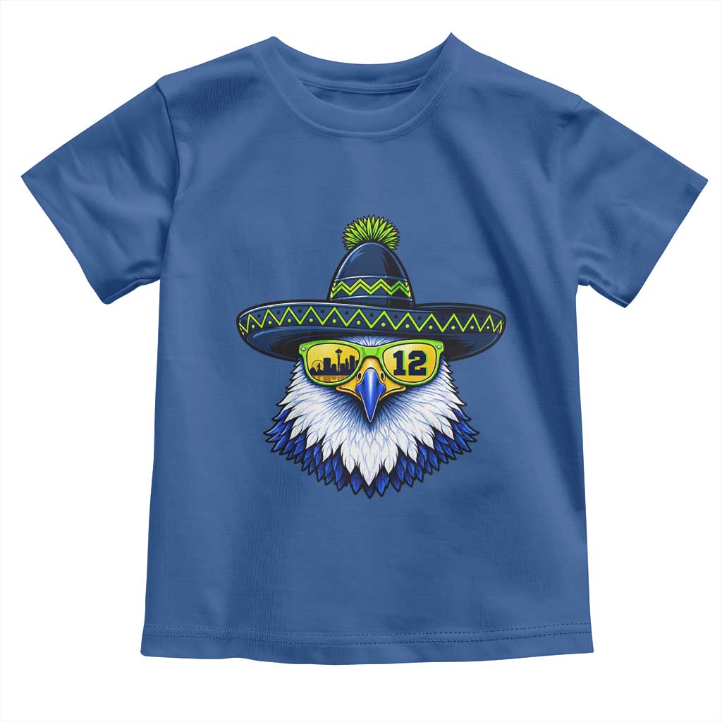 Sombrero Eagle With Neon Skyline Sunglasses Toddler T Shirt Emerald City Pride