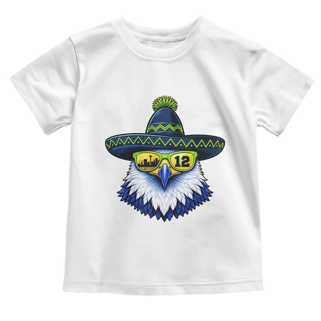 Sombrero Eagle With Neon Skyline Sunglasses Toddler T Shirt Emerald City Pride TS12 White Print Your Wear