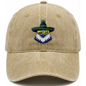 Sombrero Eagle With Neon Skyline Sunglasses Washed Cotton Baseball Cap Emerald City Pride